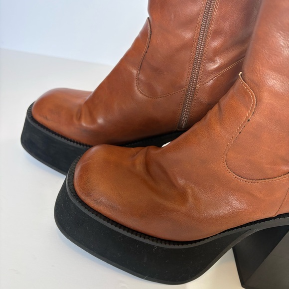 Women’s Kaltur Brown leather Platform Ankle Boots, S 39 - Picture 9 of 16